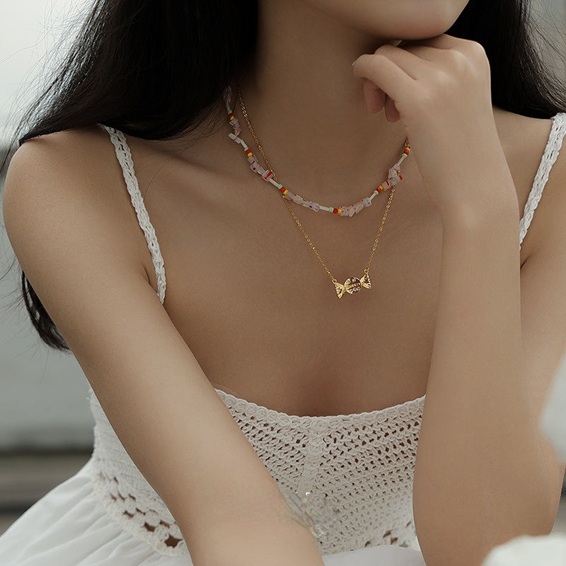 Wholesale Titanium Steel Crystal Beads Necklaces